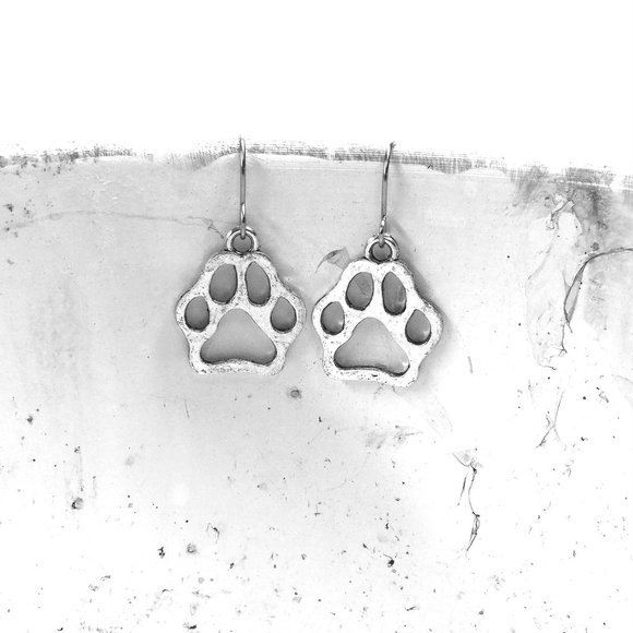 Miniature Dog Paw Cat Paw Dog Mom Dog Dad Dog Lovers Gift Charm Earrings - Picture 2 of 2